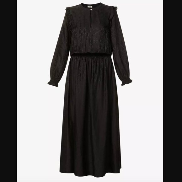 ZADIG & VOLTAIRE Roar Jac Python Jacquard Woven Maxi Silk Blend Dress Size Small - Picture 6 of 12